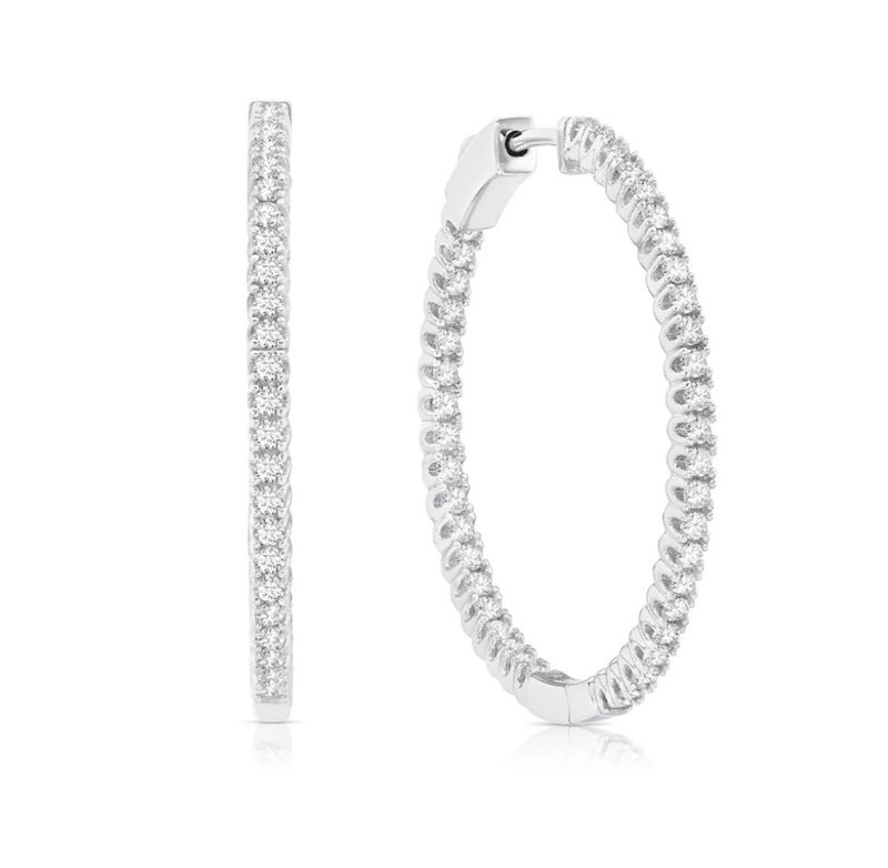 Small Pave Hoop  Plat.