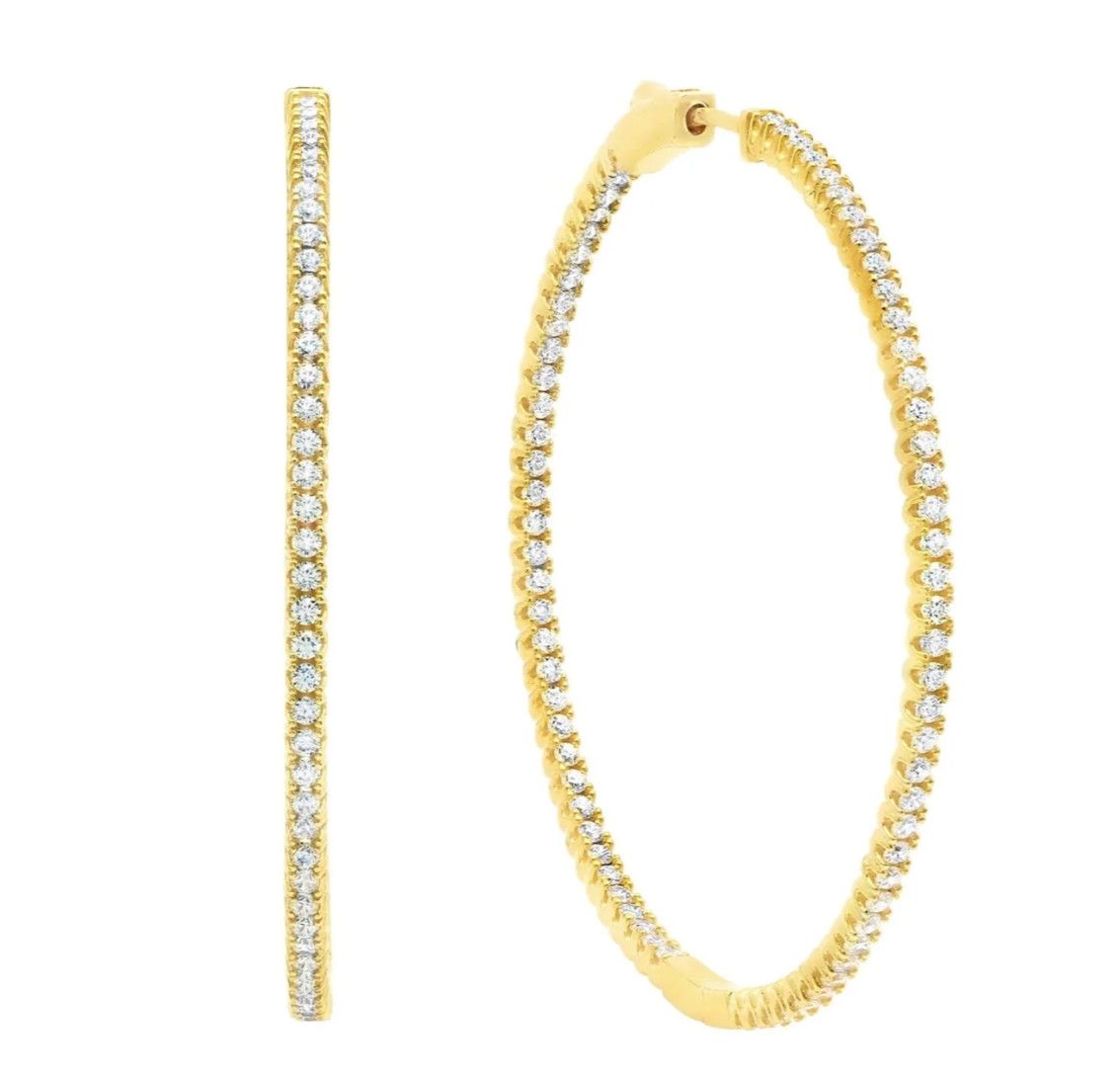 Large Pave Hoop YG