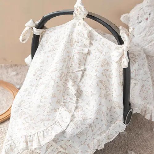 Toile De Jouy Stroller Cover- Beige