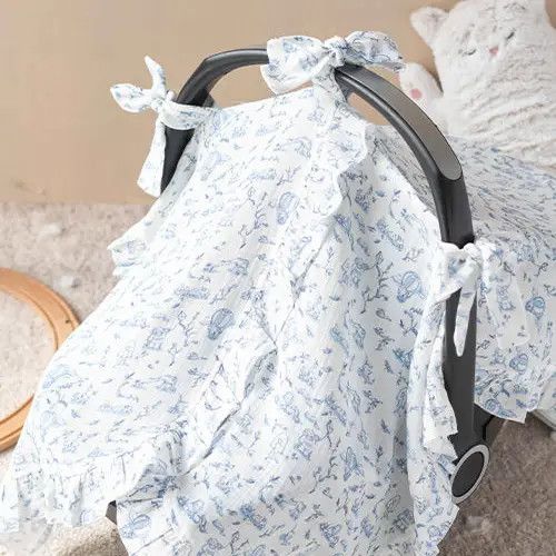 Toile De Jouy Stroller Cover- Blue