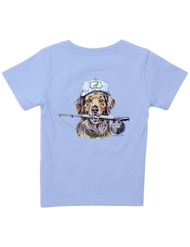 Boys Fishing Buddy Short-Sleeve Tee- Light Blue