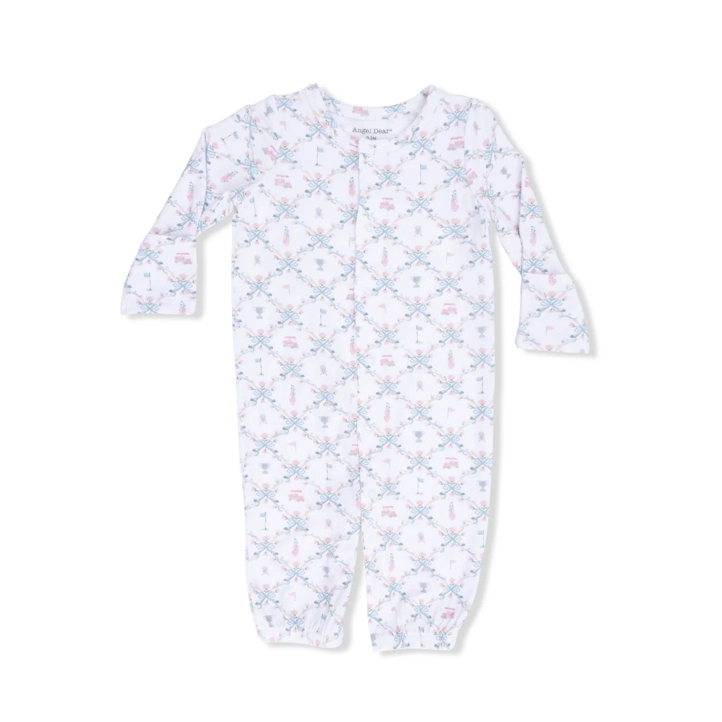 Pink Golf Trellis Converter Gown 0-3M
