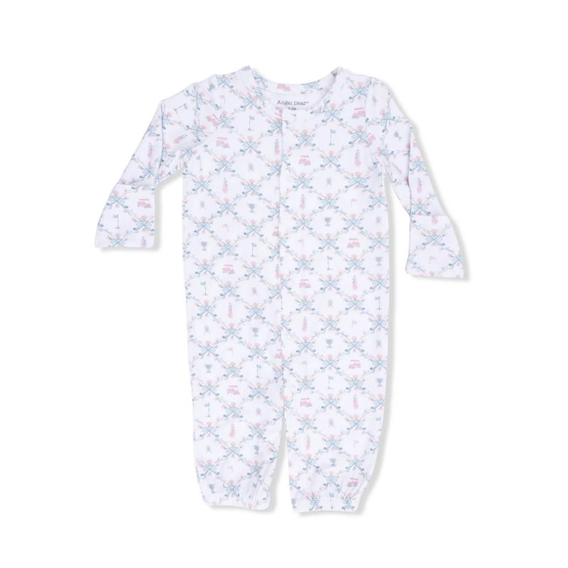 Pink Golf Trellis Converter Gown 0-3M