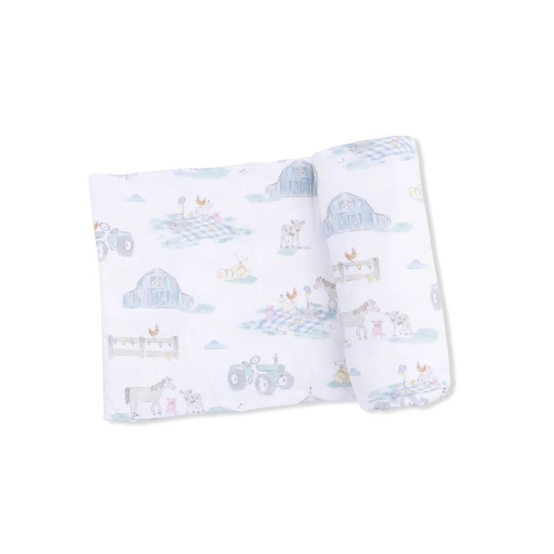 Farm Animal Party Swaddle Blanket 45x45