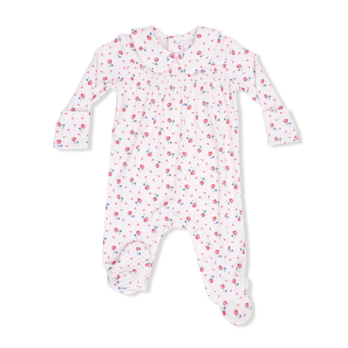 Joli Rosette Smocked Snap Footie