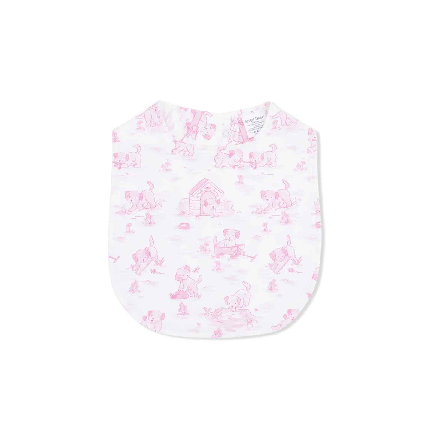 Pink Puppy Toile Feeding Bib