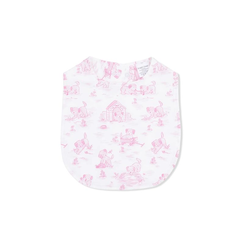 Pink Puppy Toile Feeding Bib