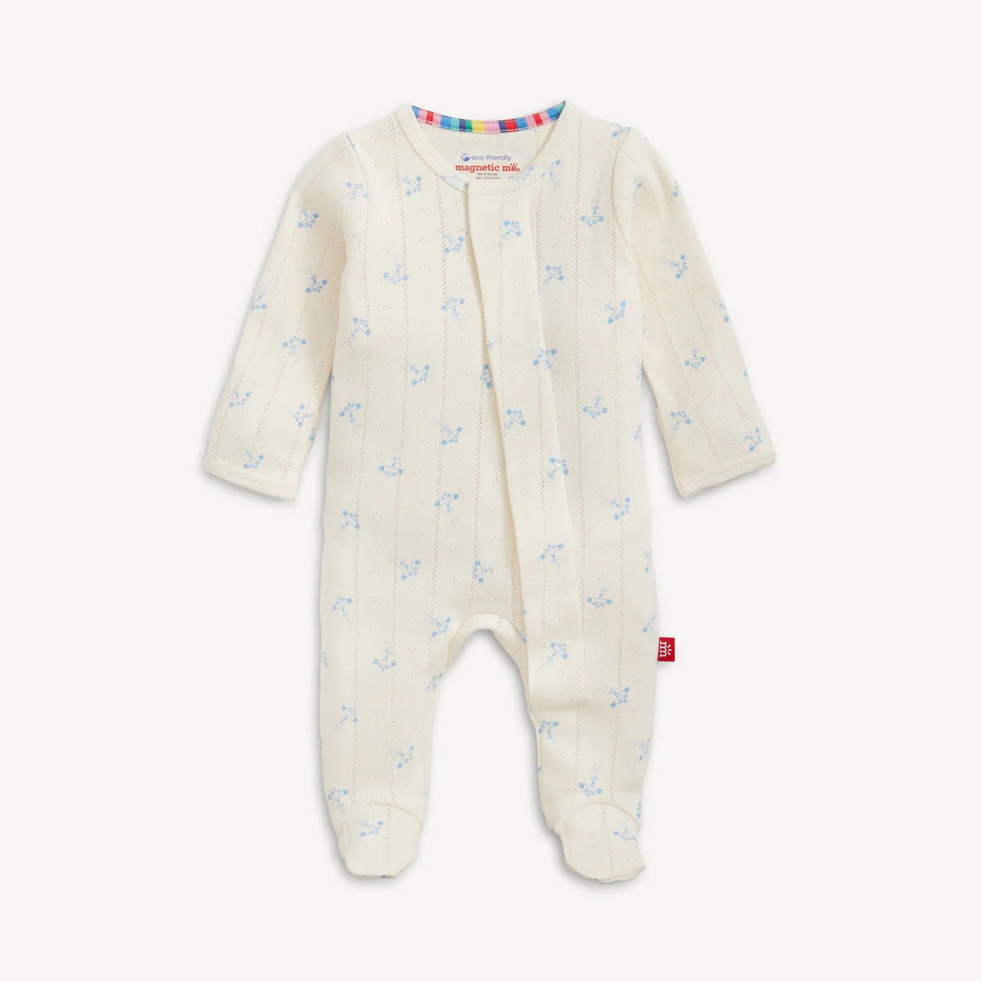 Airplane Pointelle Magnetic Footie 