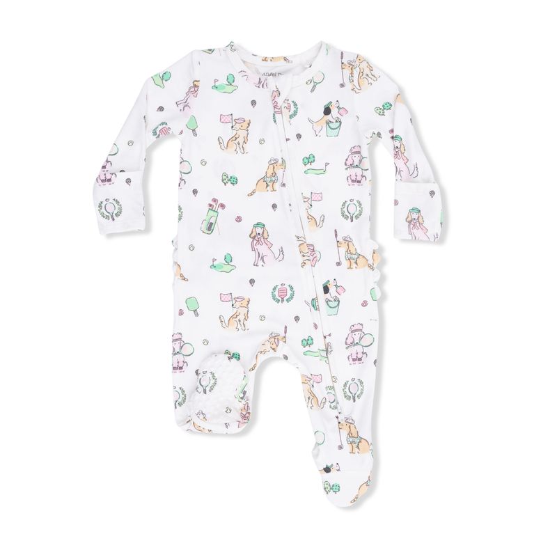 Country Club Dogs 2 Way Zipper Ruffle Back Footie