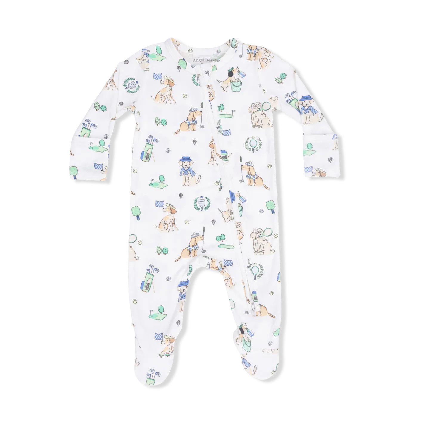 Neutral Country Club Dogs 2 Way Zipper Footie 