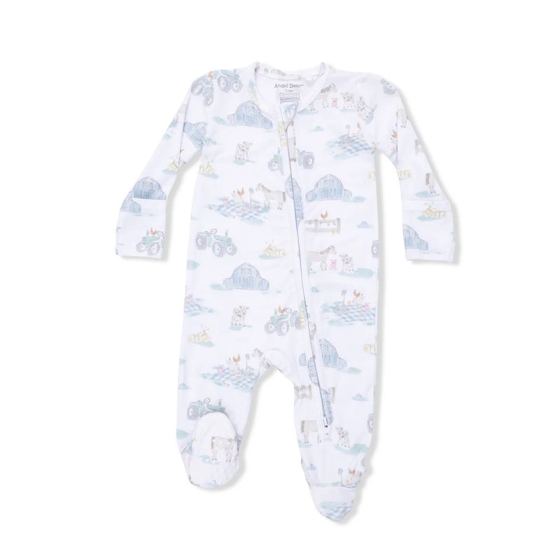 Farm Animal Party 2 Way Zipper Footie 