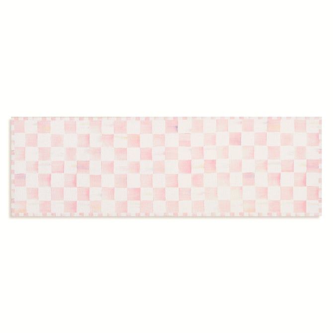 Rosy Checkered 2'6" x 8' Washable Runner