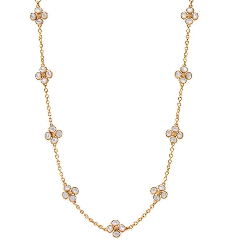 Berry Clover Double Sided Charm Necklace, 16"+2" - MOP