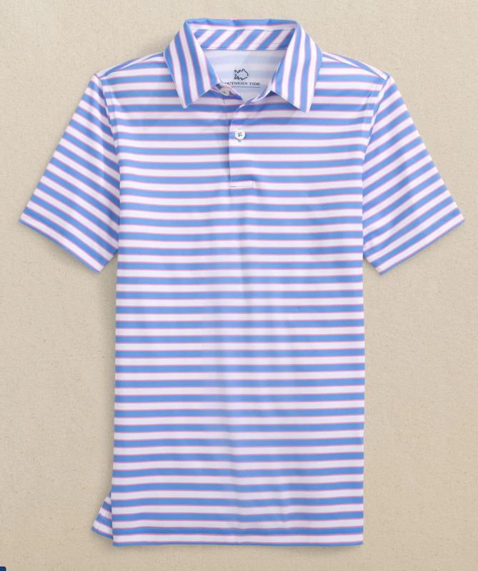 Driver Waterway Stripe Perf Polo