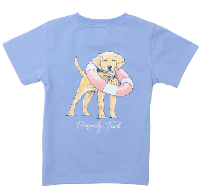 Girls Lifeguard Pup SS - Light Blue
