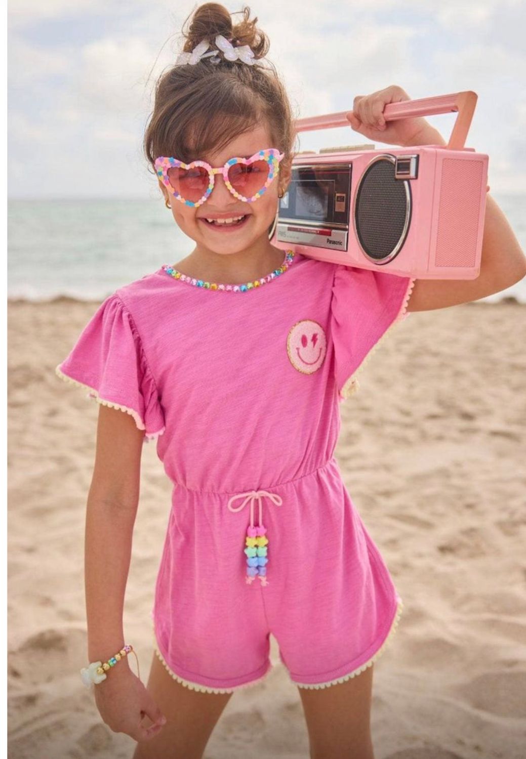 Pink Gems Emoji Romper