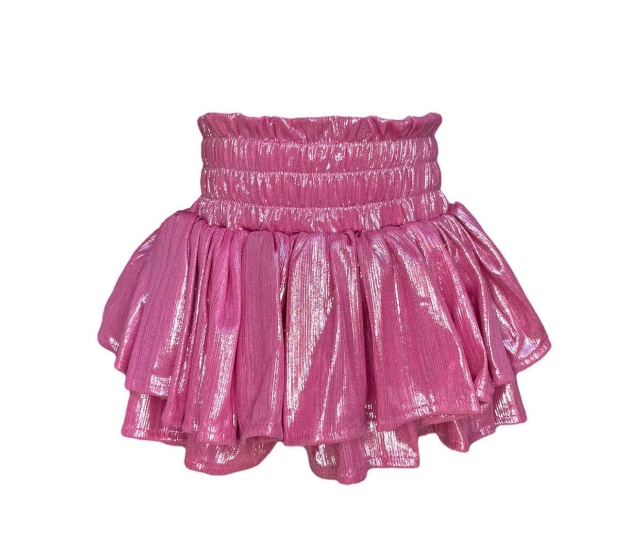 Metallic Skort--Pink