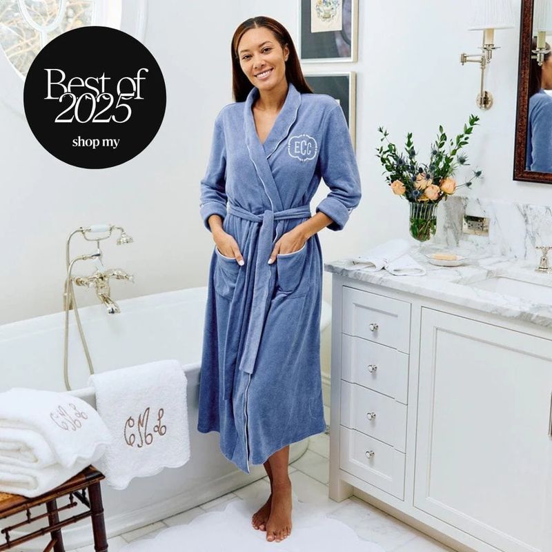Long Scallop Robe Medium-Periwinkle