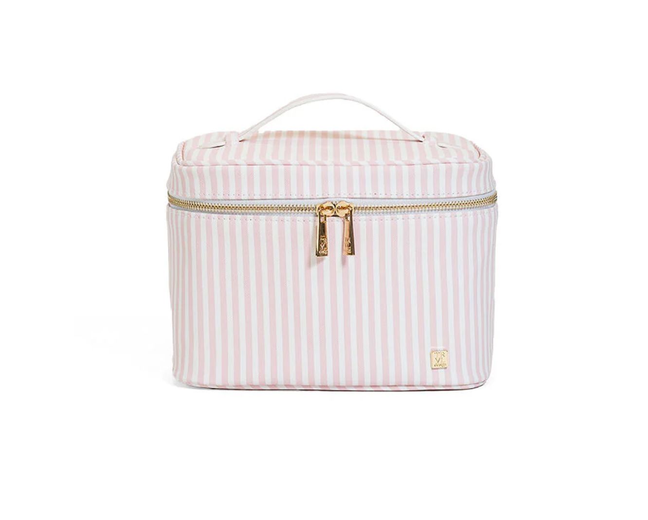 Luxe Vanity Train Case - Pimlico Stripe Pink