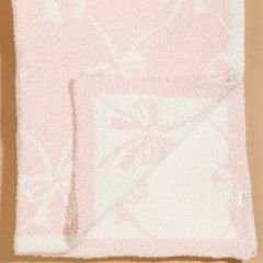 Pink Chenille Bow Blanket