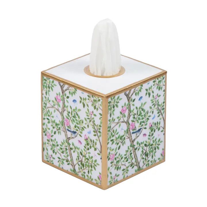 Elsie's Garden Enameled Tissue Box Cover