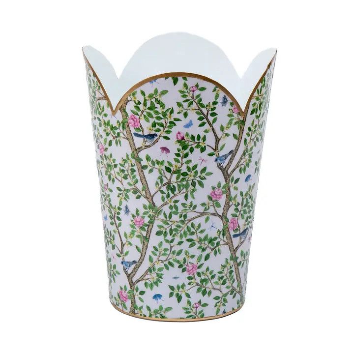 Elsie's Garden Enameled Tulip Wastebasket