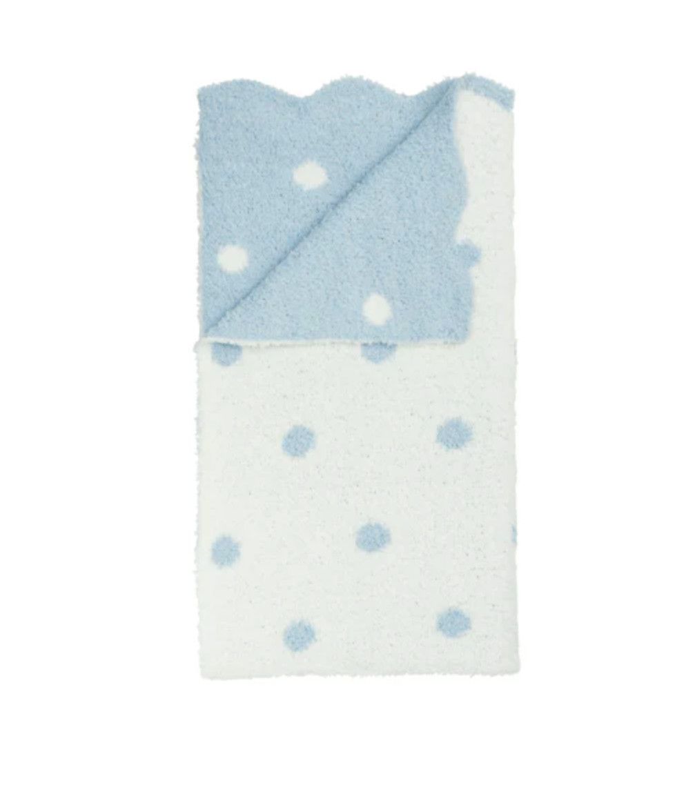 Blue Dot Chenille Blanket