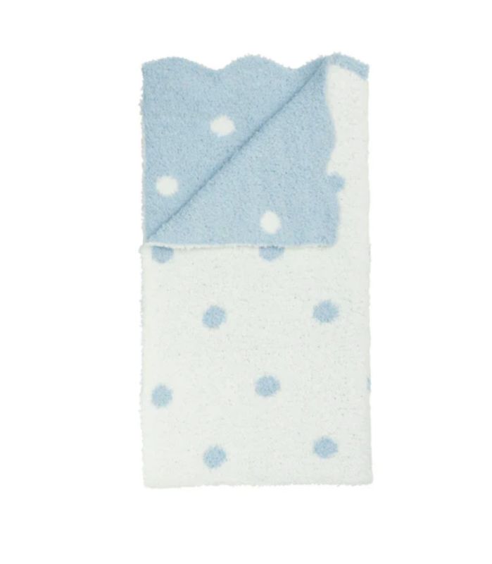 Blue Dot Chenille Blanket