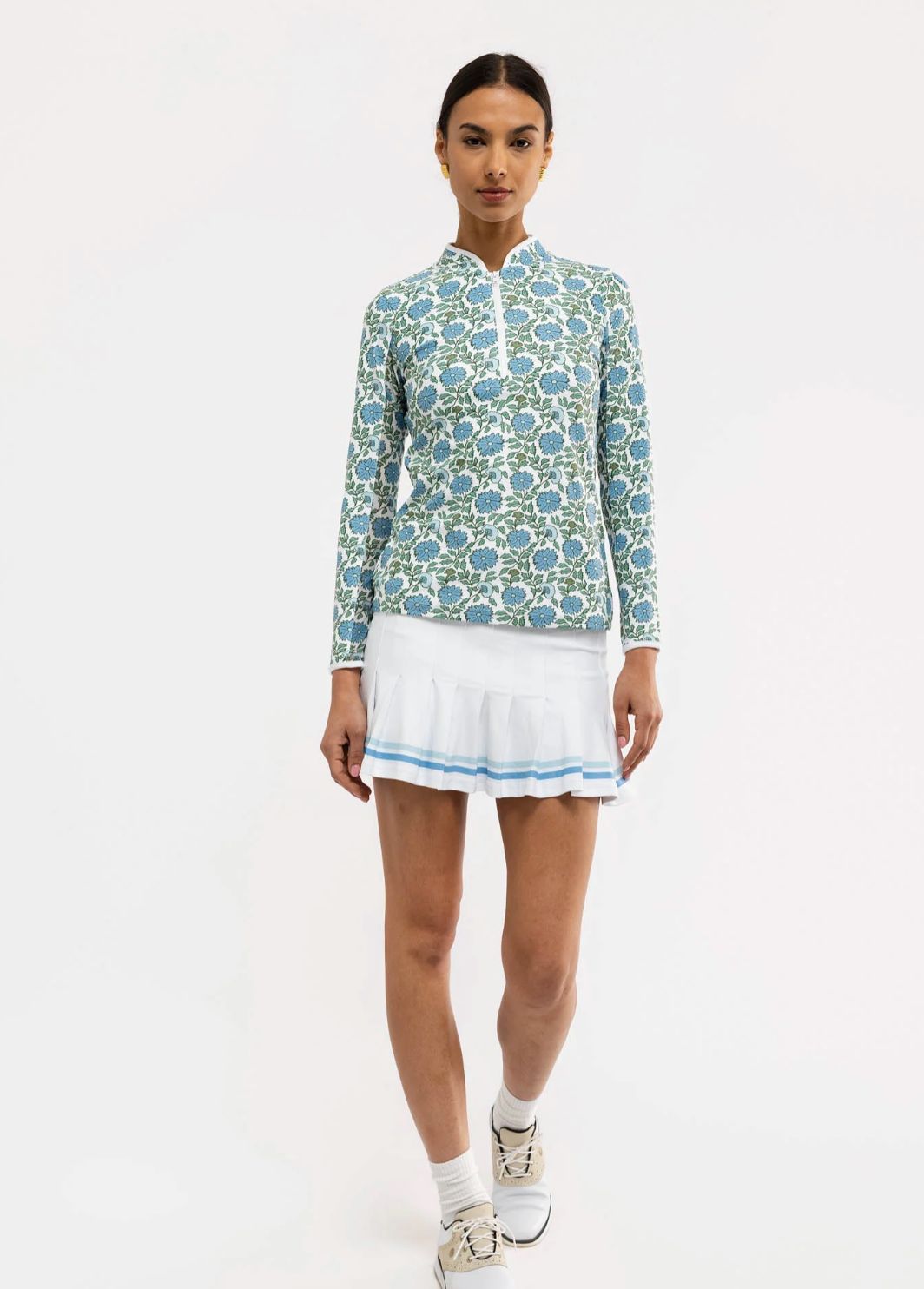 Carey Quarter Zip-Seasalt Floral