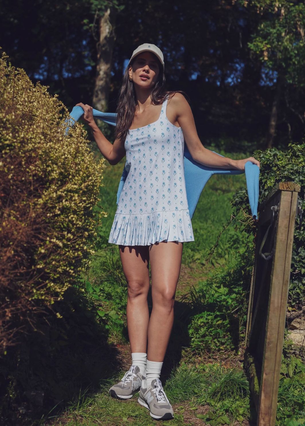 Lucille Dress- Blue Dot Floral 