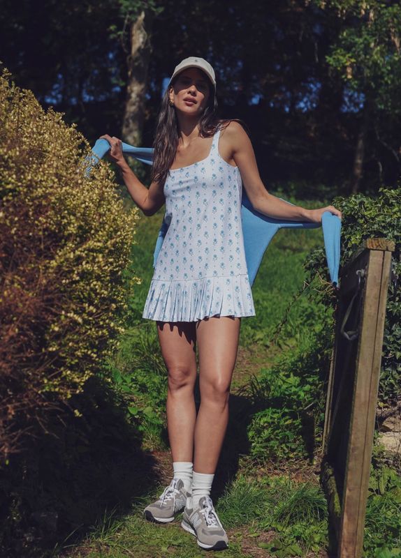 Lucille Dress- Blue Dot Floral 