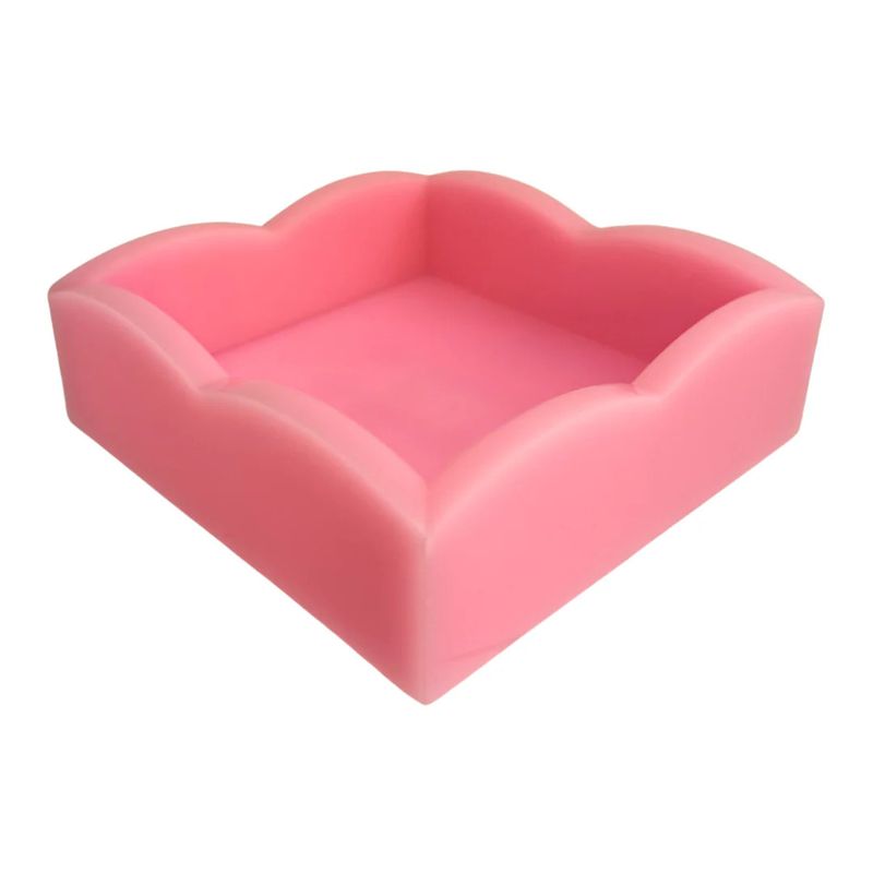 Pink Palm Acrylic Scalloped Cocktail Napkin Holder