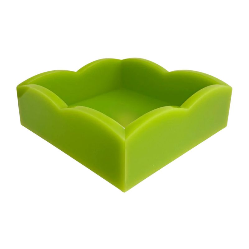 Green Palm Acrylic Scalloped Cocktail Napkin Holder
