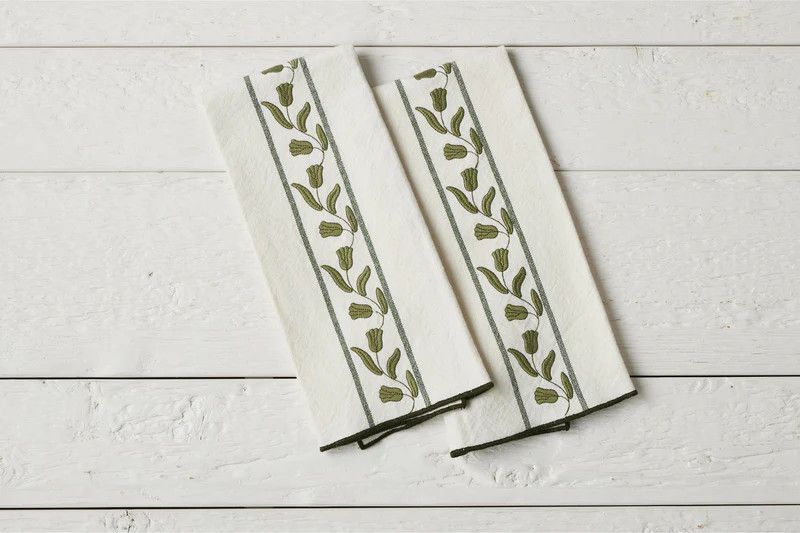 Kitchen Tea Towel- Spruce Green Tulip (Set of 2)