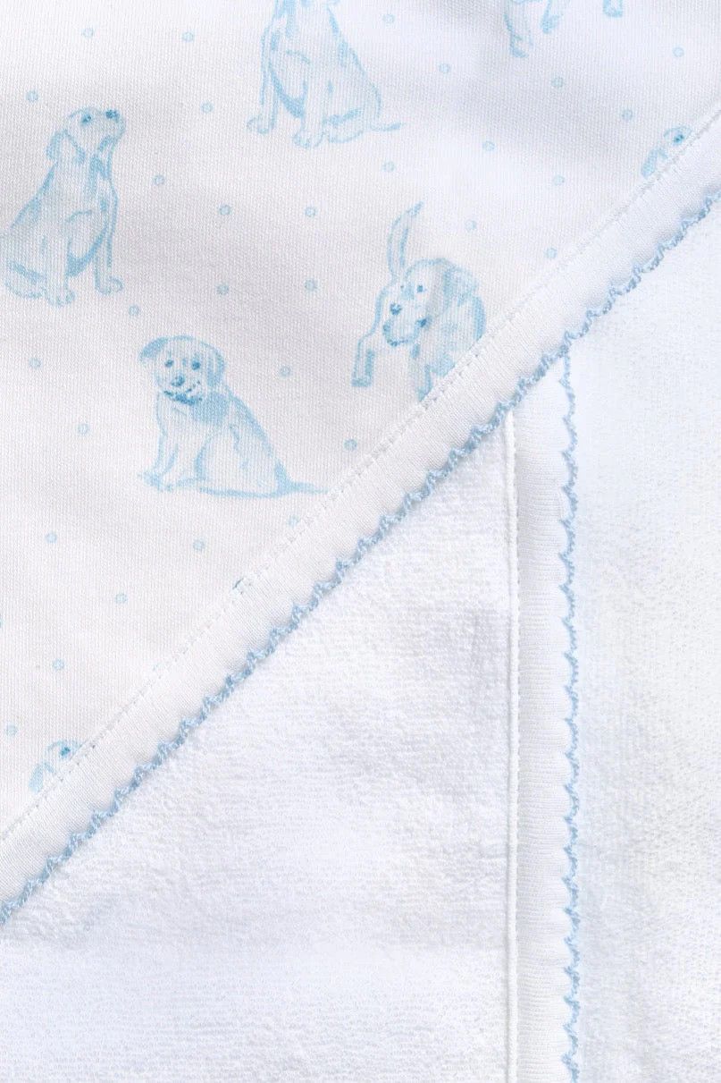 Blue Puppy Love Print Towel