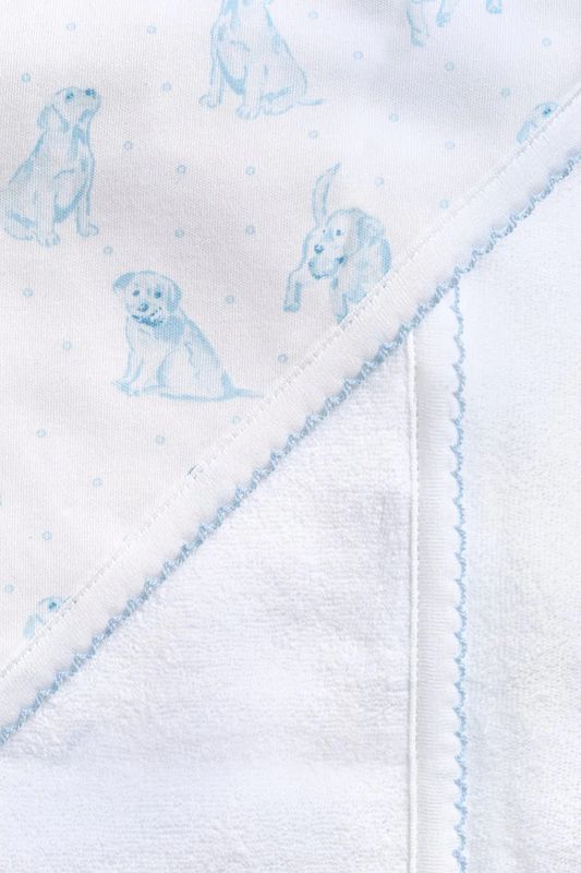 Blue Puppy Love Print Towel