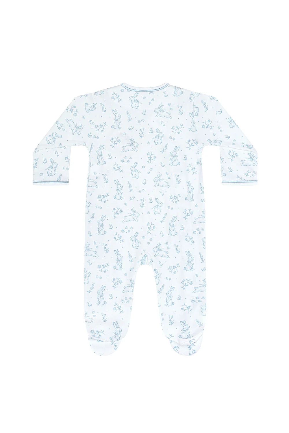 Blue Bunny Toile Zipper Footie