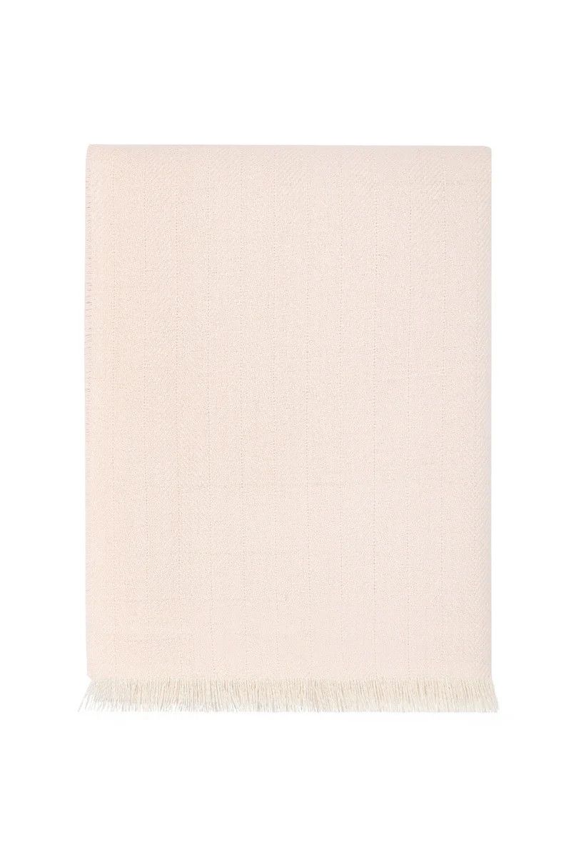 Herringbone Baby Alpaca Woven Blanket- Pink