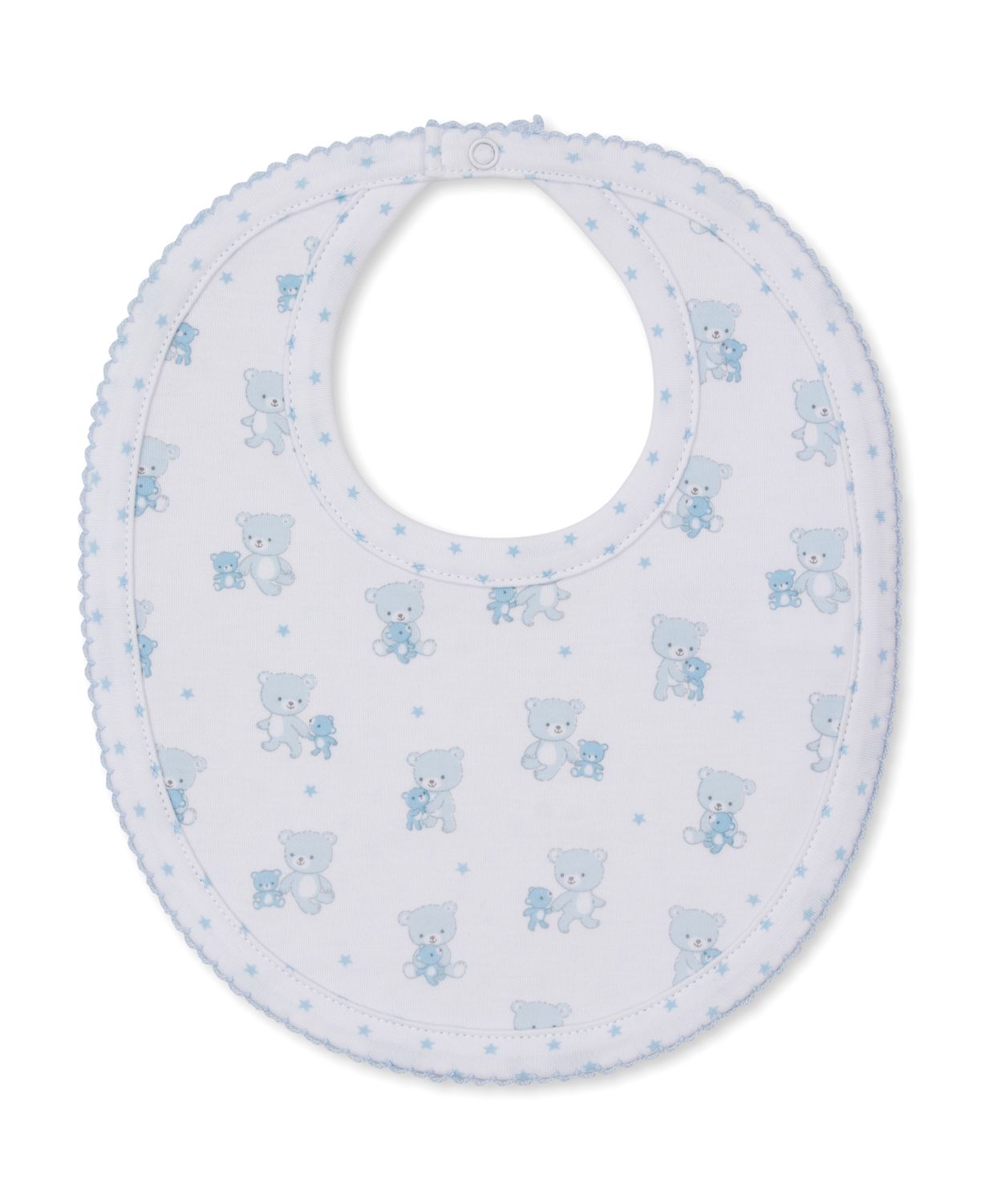 Reversible Bib Teddy Bear Love - Light Blue