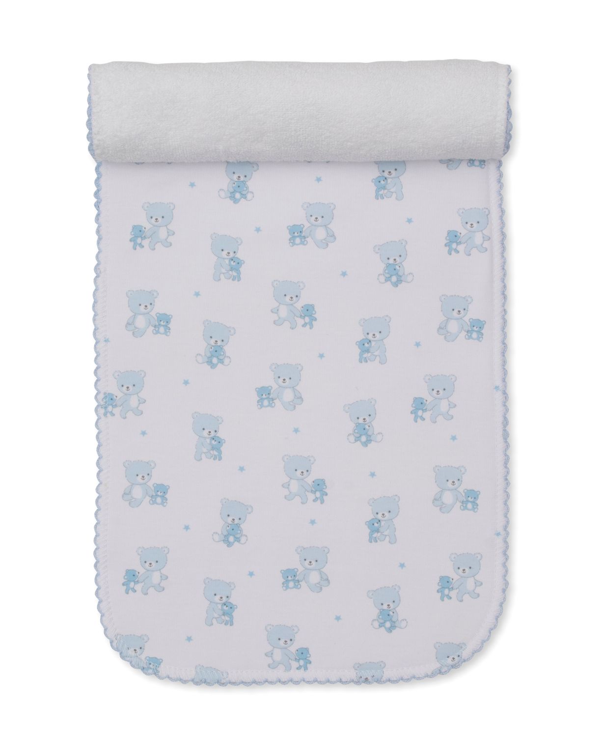 Burp Cloth Teddy Bear Love - Light Blue