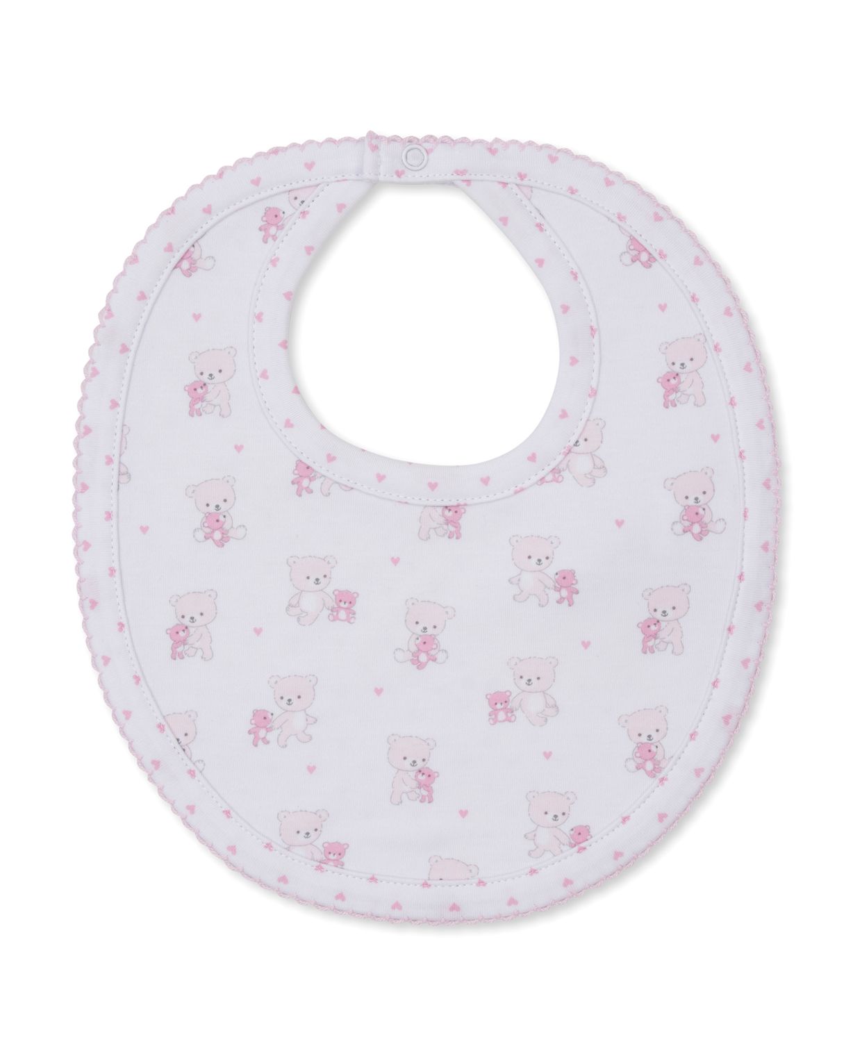 KK Reversible Teddy Bear Love Bib- Pink