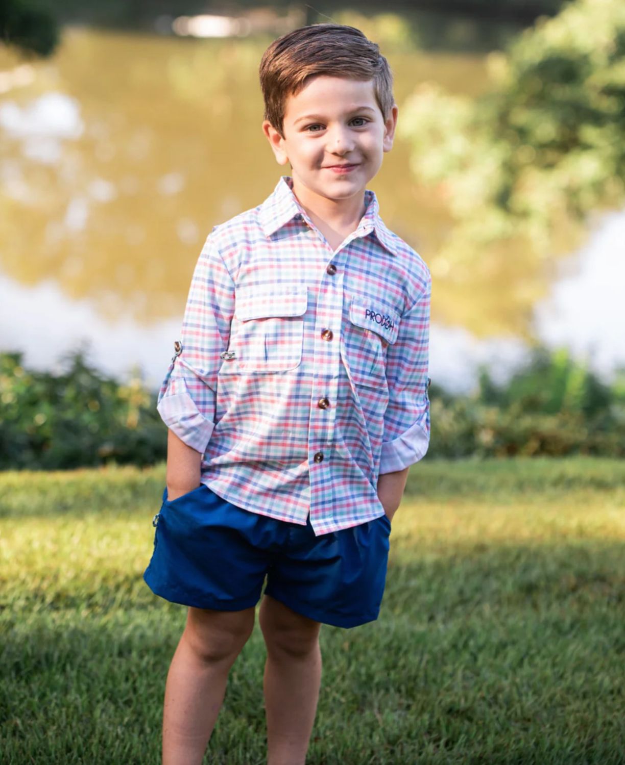 Long Sleeve Founders Fishing Shirt - Strawberry Ice Plaid