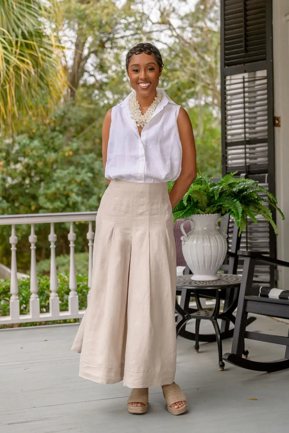 Lizzy Linen Skirt - Flax