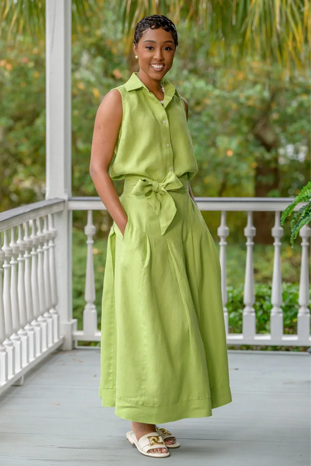 Lizzy Linen Skirt - Citron