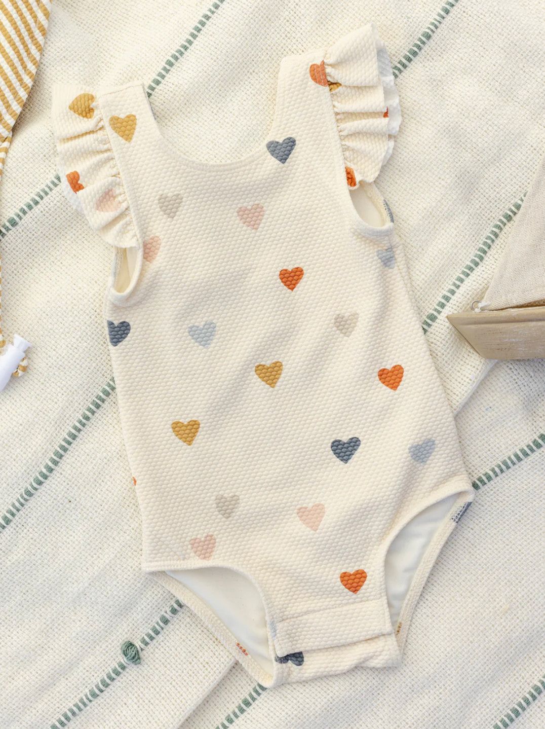 Scoop Back One-Piece Swimsuit - Confetti Hearts