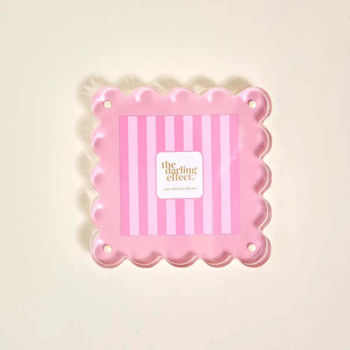 Square Scalloped Acrylic Frame- Blush