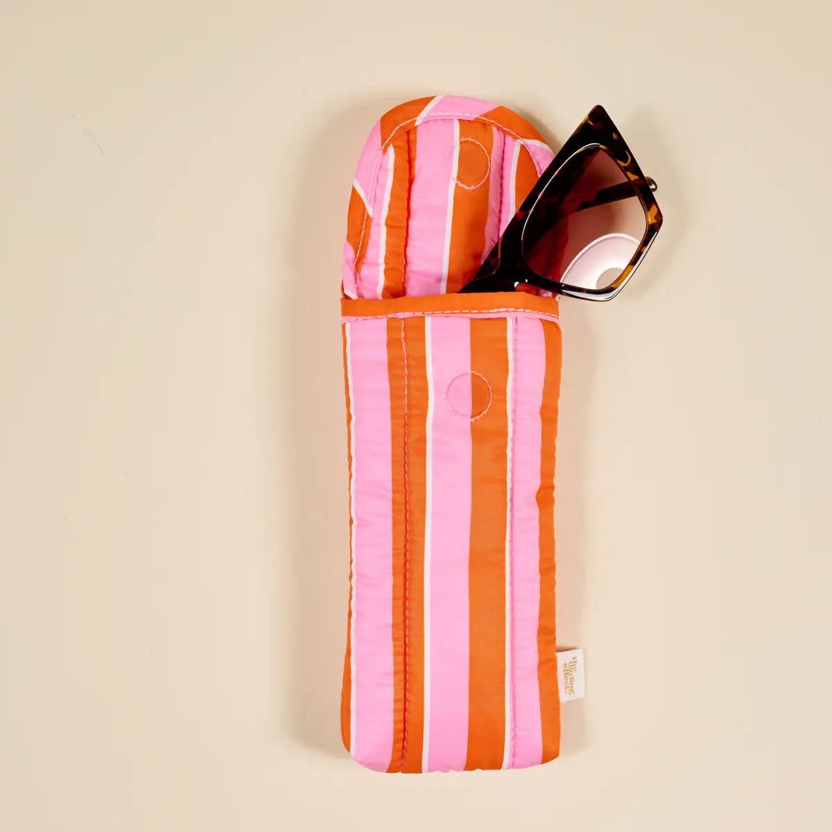 Puffy Sunglasses Case - Sicily Stripes Pink