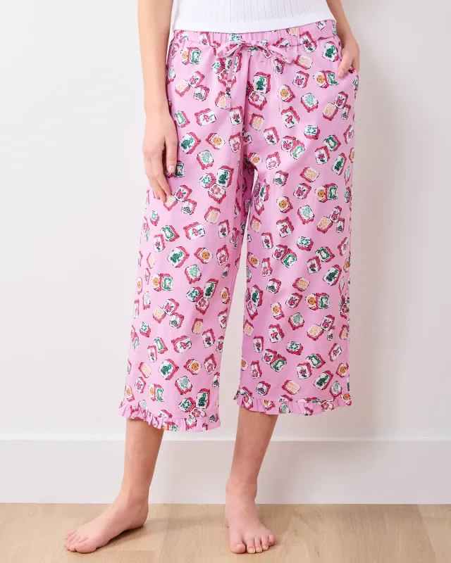 Lucky Tiles Ruffle Cropped Pants