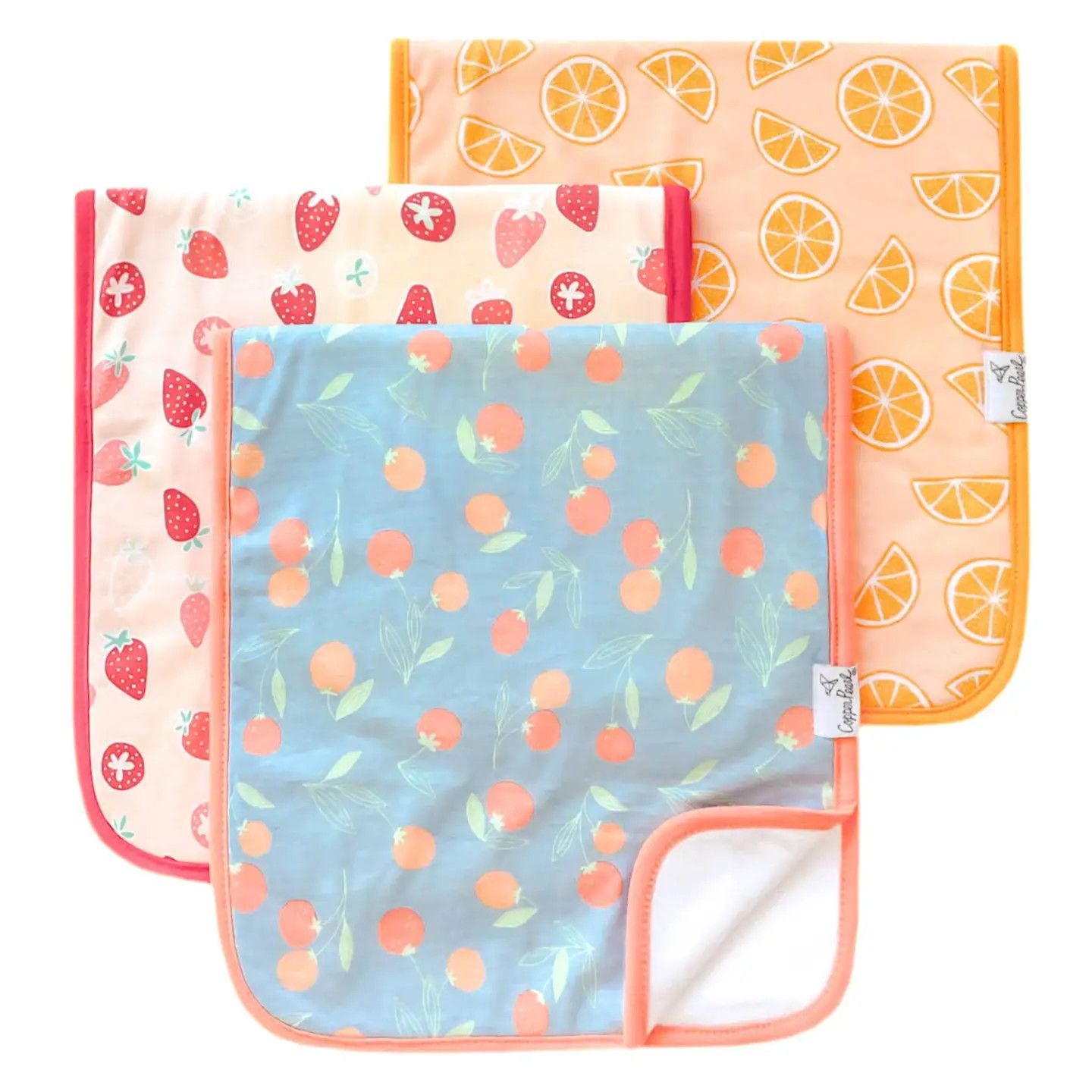 3-Pack Premium Burp Cloths- Clementine