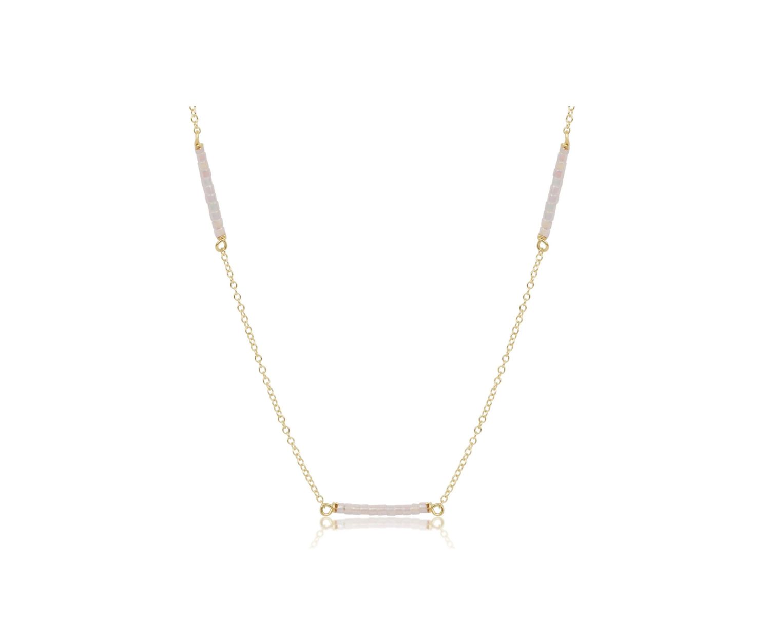 E Newton 15" Choker Simplicity Chain Hope Bless- Silk White